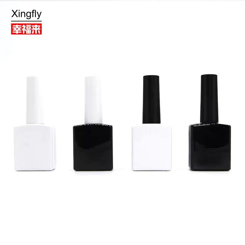 Bottiglia quadrata di lucidatura per unghie Unica 13ml Bottiglie di lucidatura UV Gel vuote con tappo e spazzola