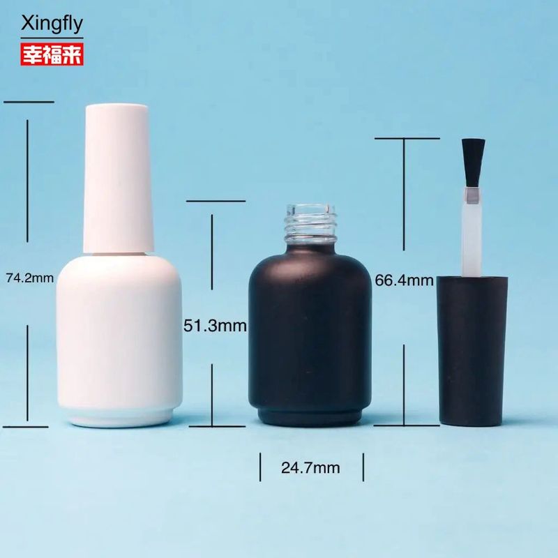 Confezione 11ml Rotondo Bianco Nero Gel UV Vuoto Bottiglia Di Vetro Per Verniciare Le Unghie Con Tappi Per Spazzole