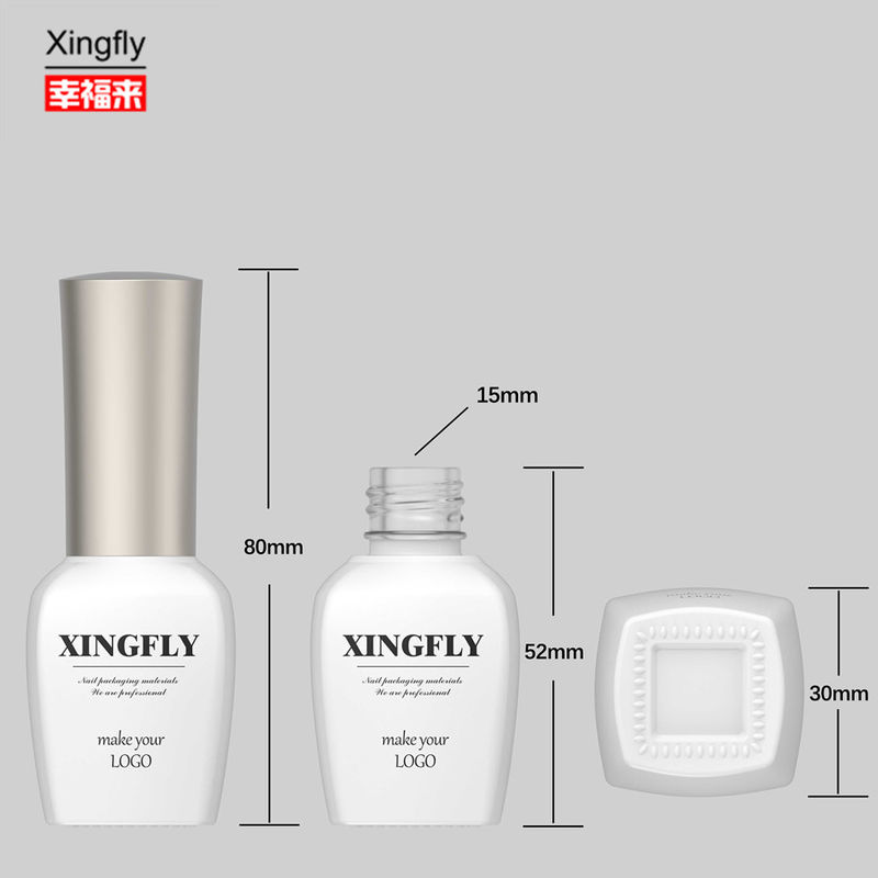 15ml Gel Vernice per unghie Bottiglia di vetro Disegno personalizzato Vuoto Per Vernice per unghie Con Cappuccio E Spazzola