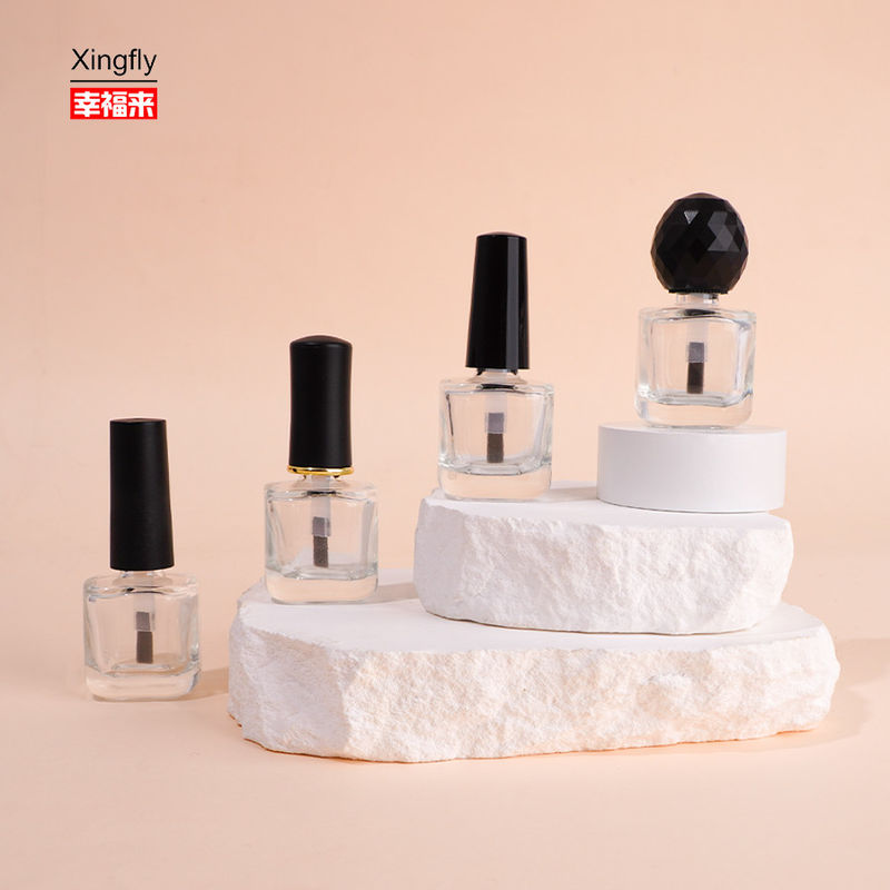 8 ml di vetro vuoto bottiglie uniche di lucidatura da unghie in gel di grandi dimensioni con spazzola a tappo
