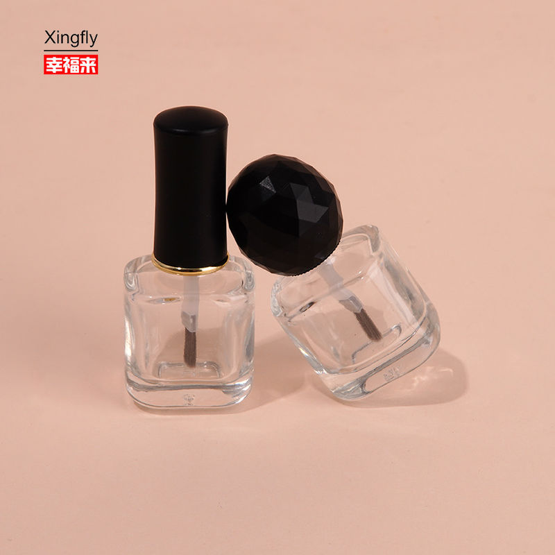 8 ml di vetro vuoto bottiglie uniche di lucidatura da unghie in gel di grandi dimensioni con spazzola a tappo