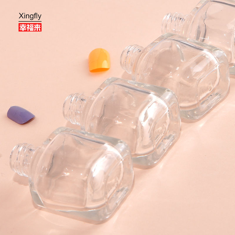 8 ml di vetro vuoto bottiglie uniche di lucidatura da unghie in gel di grandi dimensioni con spazzola a tappo