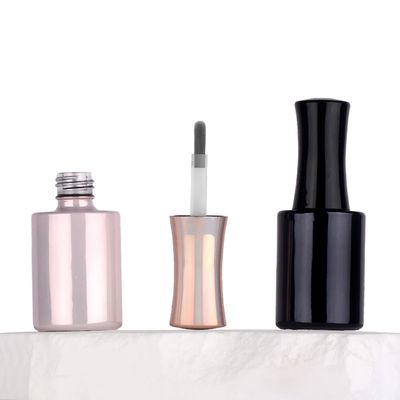 Bottiglie rotonde di vetro vuoto per verniciatura per unghie 5-15 ml di capacità con decorazione funzionale