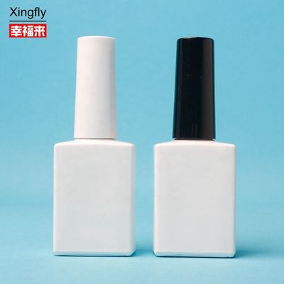15 ml Bottiglia di lucido per unghie vuota Gel con spazzola bianca Bottiglia di lucido per unghie vuota