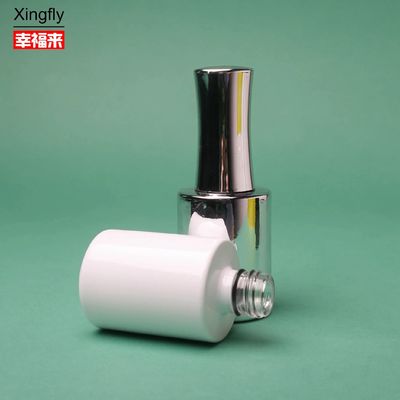 Bottiglia in vetro da 15 ml con vernice per unghie con rivestimento UV su misura con spazzola e tappo