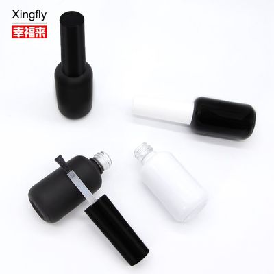 9 ml di vetro vuoto rotondo UV Gel Nail Polish Bottiglia Nero opaco con tappo per pennello