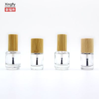 Bottiglia rotonda di lucido da unghie da 11 ml con tappo in legno Gel UV vuoto Bottiglia di colla per lucido da unghie