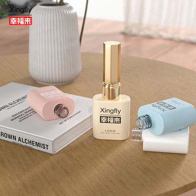 Bottiglia di lucidatura per unghie personalizzata da 12 ml Bottiglia vuota Cosmetica Imballaggio bottiglia di vetro con lucidatore gel